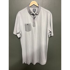 Footjoy Performance Polo Golf XL Gray Athletic Fit  Polyester Spandex